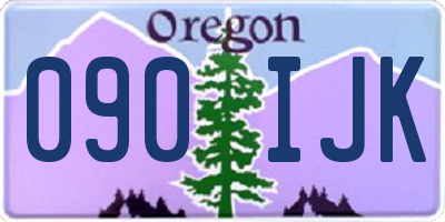 OR license plate 090IJK
