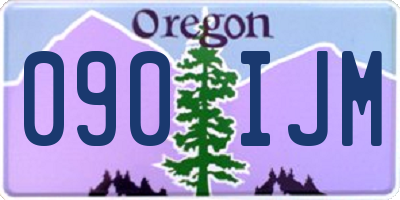 OR license plate 090IJM