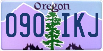 OR license plate 090IKJ
