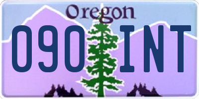 OR license plate 090INT