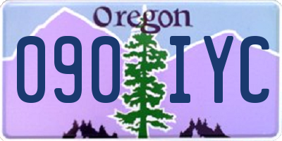 OR license plate 090IYC