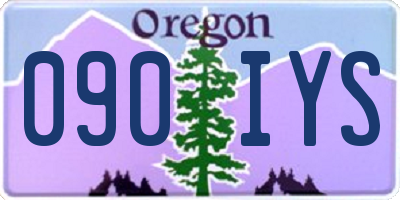 OR license plate 090IYS