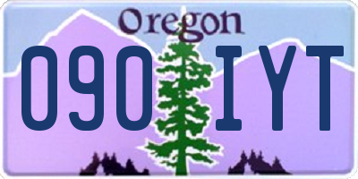 OR license plate 090IYT