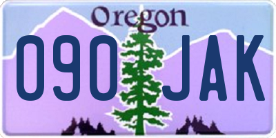 OR license plate 090JAK