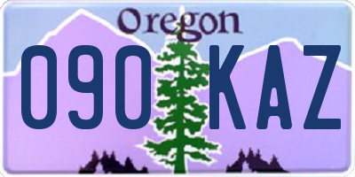 OR license plate 090KAZ