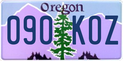 OR license plate 090KOZ