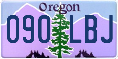 OR license plate 090LBJ