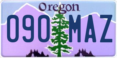 OR license plate 090MAZ