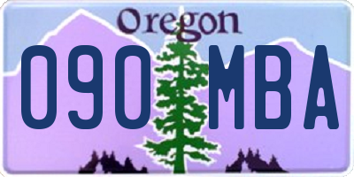 OR license plate 090MBA
