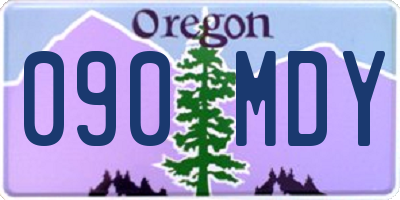 OR license plate 090MDY