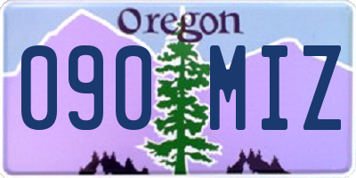 OR license plate 090MIZ