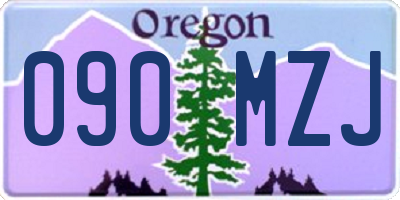 OR license plate 090MZJ