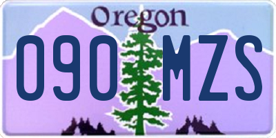OR license plate 090MZS