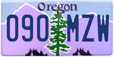 OR license plate 090MZW