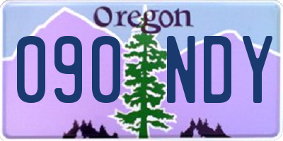 OR license plate 090NDY