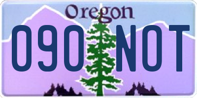 OR license plate 090NOT