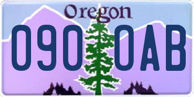 OR license plate 090OAB