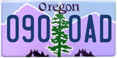 OR license plate 090OAD