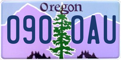 OR license plate 090OAU