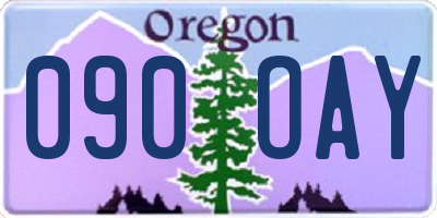 OR license plate 090OAY