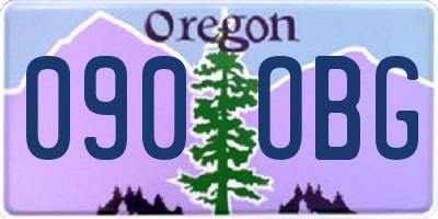 OR license plate 090OBG
