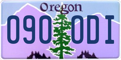 OR license plate 090ODI