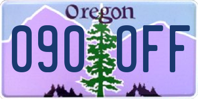 OR license plate 090OFF