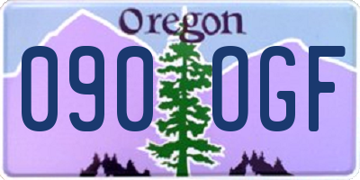 OR license plate 090OGF