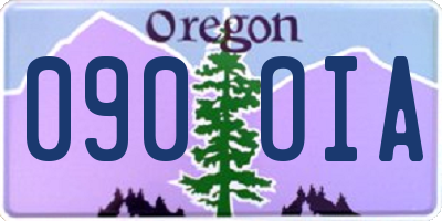 OR license plate 090OIA