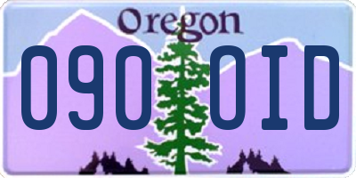 OR license plate 090OID
