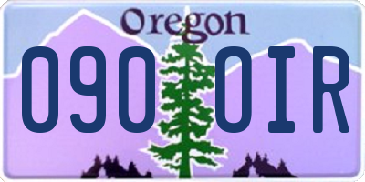 OR license plate 090OIR