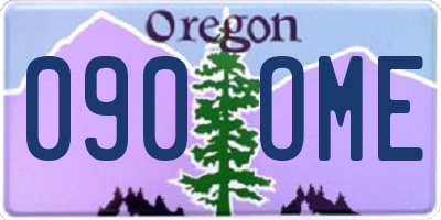 OR license plate 090OME