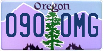 OR license plate 090OMG