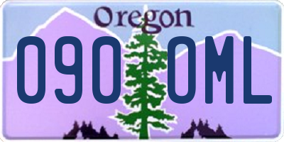 OR license plate 090OML