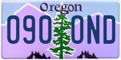 OR license plate 090OND