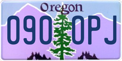 OR license plate 090OPJ