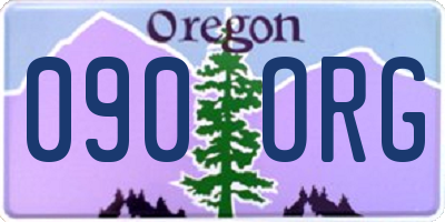 OR license plate 090ORG