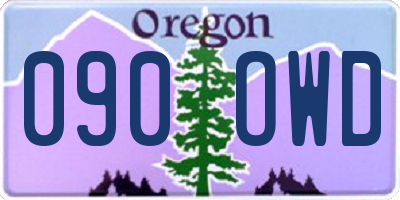 OR license plate 090OWD