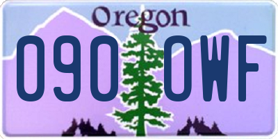 OR license plate 090OWF