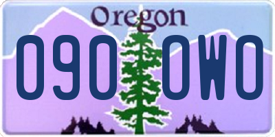 OR license plate 090OWO