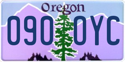OR license plate 090OYC