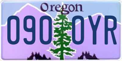 OR license plate 090OYR