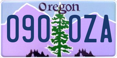 OR license plate 090OZA