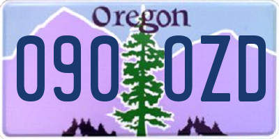 OR license plate 090OZD