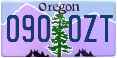 OR license plate 090OZT