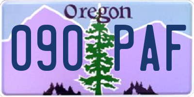 OR license plate 090PAF