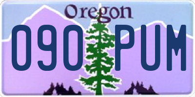 OR license plate 090PUM
