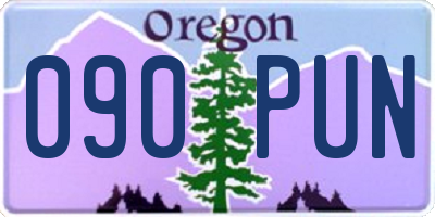 OR license plate 090PUN