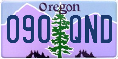OR license plate 090QND