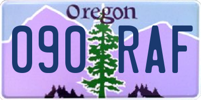 OR license plate 090RAF